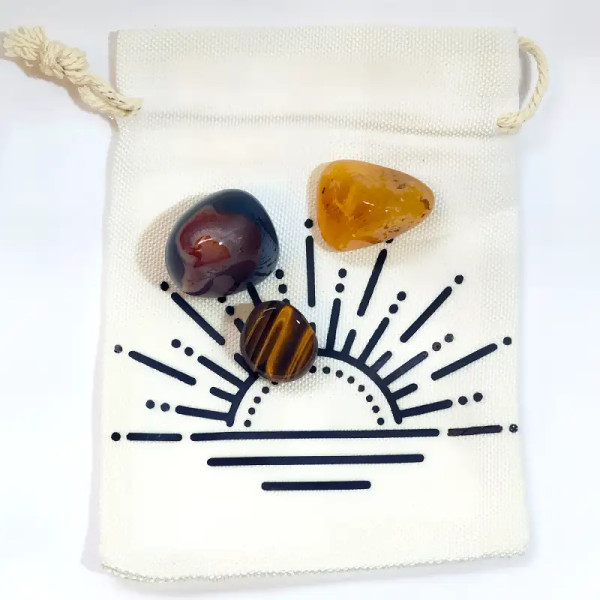 Kit de Minerales “Nuevos Comienzos – Cornalina, Ojo de Tigre y Citrino