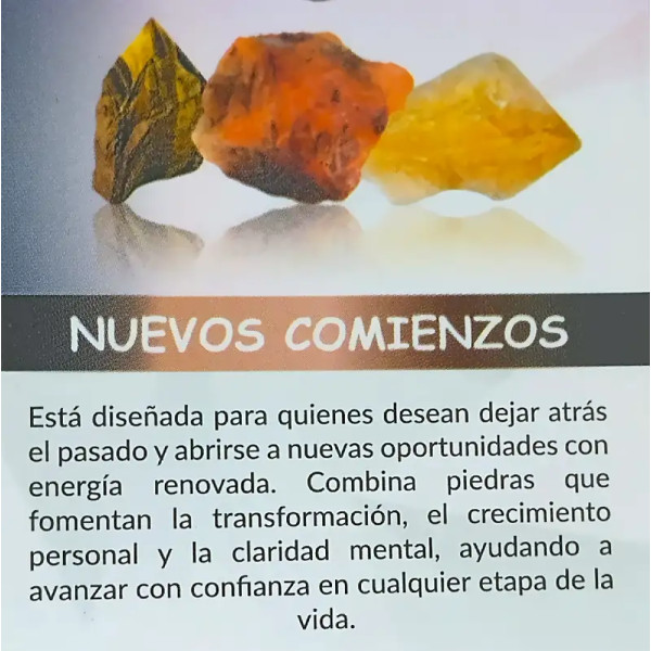 Kit de Minerales “Nuevos Comienzos – Cornalina, Ojo de Tigre y Citrino