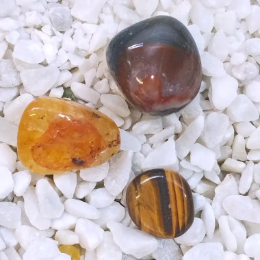 Kit de Minerales “Nuevos Comienzos – Cornalina, Ojo de Tigre y Citrino 2