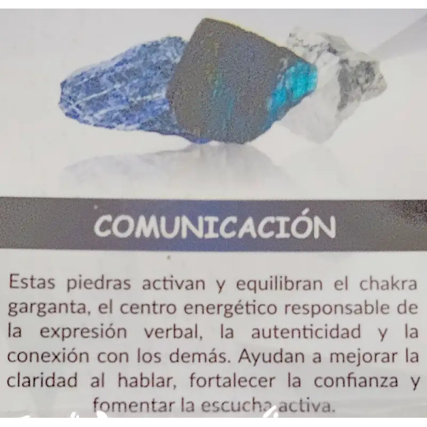 kit de minerales comunicación-sodalita-howlita-labradorita
