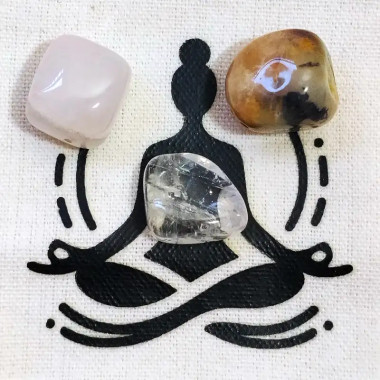 Kit de Minerales “Calma” – Cuarzo Blanco, Cuarzo Rosa y Amazonita