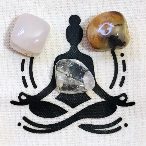 Kit de Minerales “Calma” – Cuarzo Blanco, Cuarzo Rosa y Amazonita