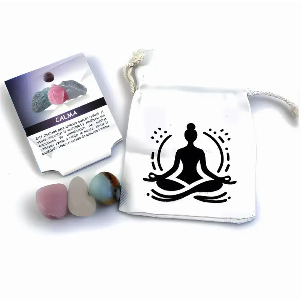 Kit de Minerales “Calma” – Cuarzo Blanco, Cuarzo Rosa y Amazonita