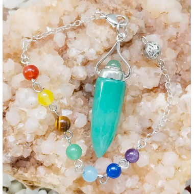 Pendulo de Aventurina Verde con Chakras – Equilibrio y energía positiva 2