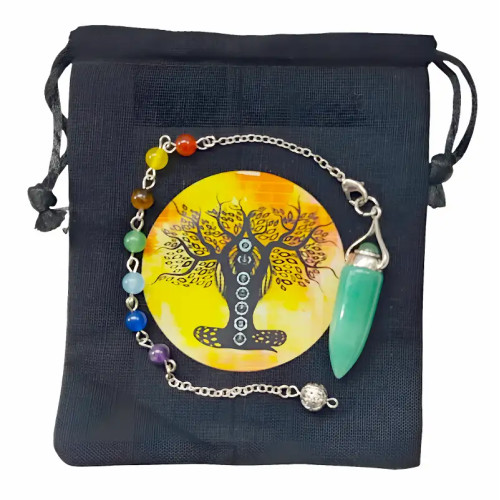 Pendulo de Aventurina Verde con Chakras – Equilibrio y energía positiva