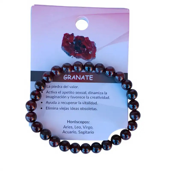 Pulsera de Granate Natural – Energía, Pasión y Protección