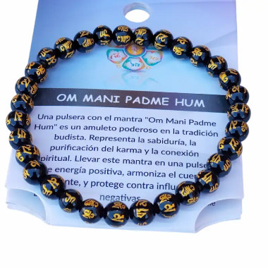Pulsera de Ónix con Mantra Om Mani Padme Hum – Protección y Sabiduría 2