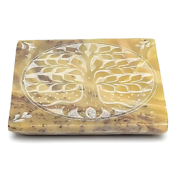 Quemador de Incienso Árbol de la Vida – Esteatita Natural 10×10 cm