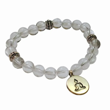 Pulsera Mala de Cristal de Roca con Buda – Claridad y Energía Positiva 2