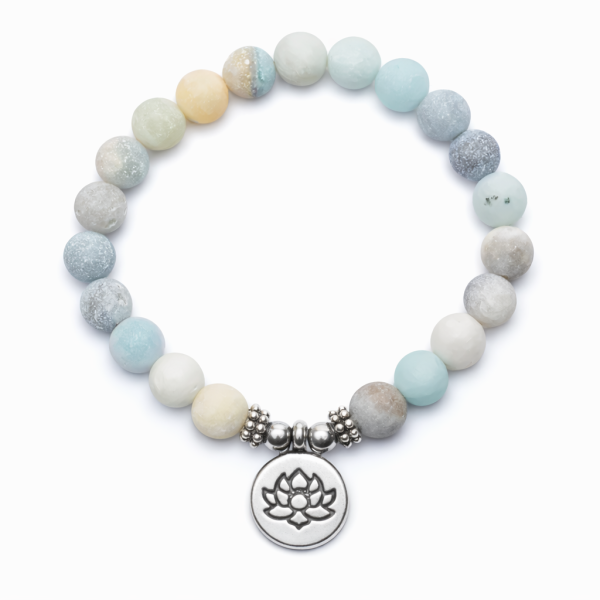 Pulsera de Amazonita con Flor de Loto – Equilibrio y Energía Positiva