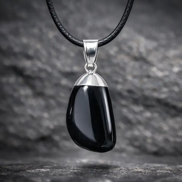 Colgante de Turmalina Negra con cordón – Equilibrio y Energía Positiva
