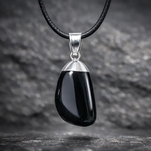 Colgante de Turmalina Negra con cordón – Equilibrio y Energía Positiva