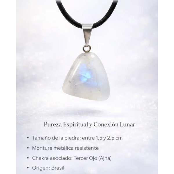Colgante de Piedra de Luna – Intuición, Feminidad y Armonía Interior