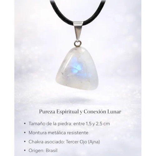 Colgante de Piedra de Luna – Intuición, Feminidad y Armonía Interior