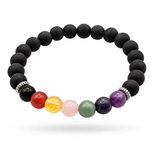 Pulsera de Shungita y 7 Chakras | Piedras Naturales