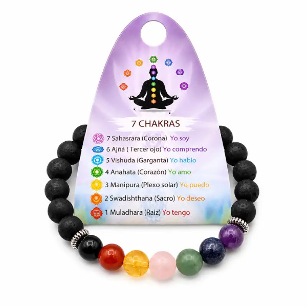 Pulsera de Shungita y 7 Chakras | Piedras Naturales