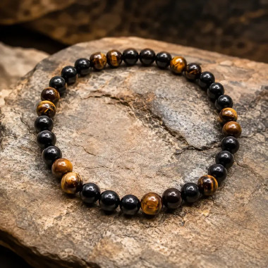 Pulsera de Turmalina y Ojo de Tigre Ajustable | Protección Natural 2