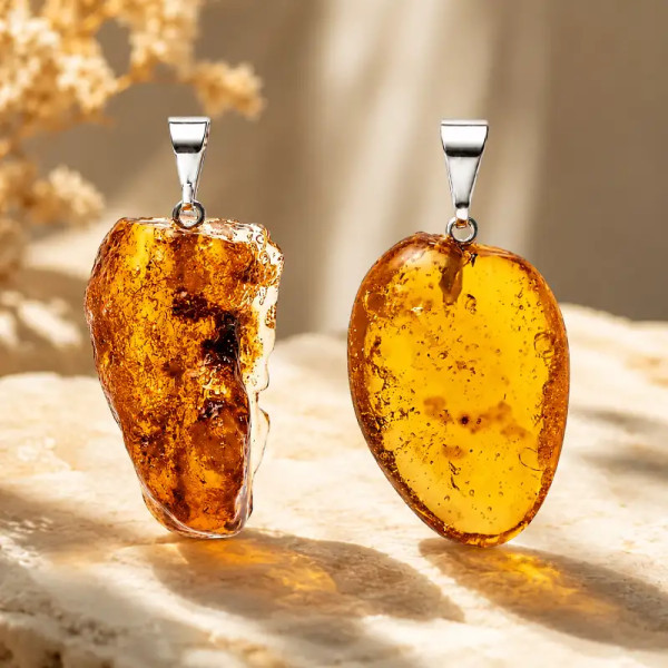 Colgante de Ámbar Copal Natural con Cordón | Energía y Armonía