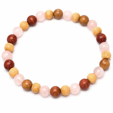 Pulsera de Thulita, Cuarzo Rosa y Tulsi | Equilibrio Natural 2