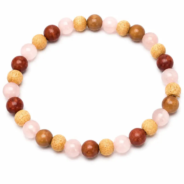 Pulsera de Thulita, Cuarzo Rosa y Tulsi | Equilibrio Natural