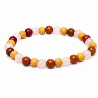 Pulsera de Thulita, Cuarzo Rosa y Tulsi | Equilibrio Natural