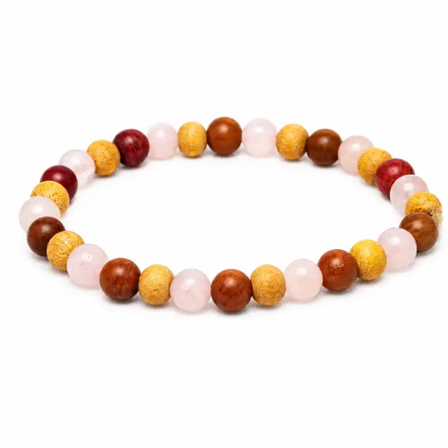 Pulsera de Thulita, Cuarzo Rosa y Tulsi | Equilibrio Natural