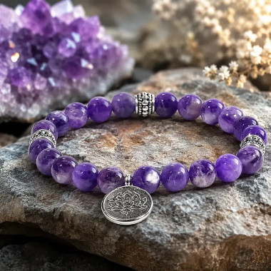 Pulsera Mala de Amatista con Loto | Paz y Equilibrio 2
