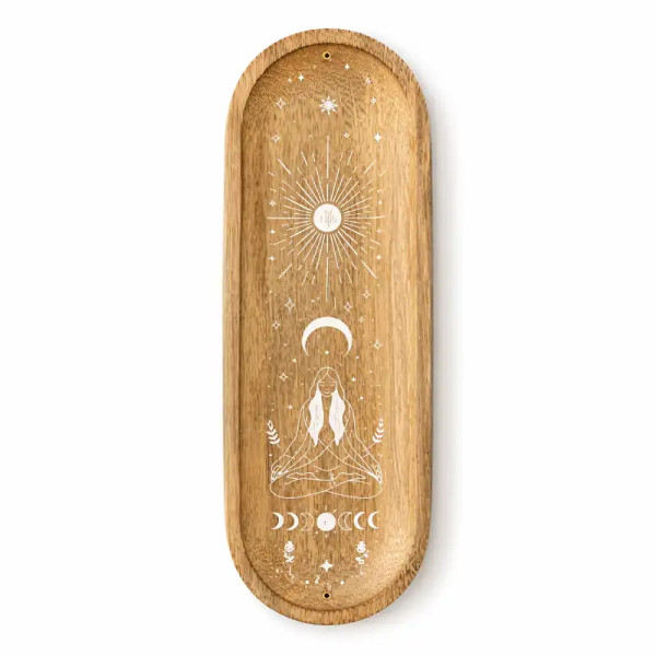 Porta Incienso Ritual Cósmico de Madera | Paz y Armonía