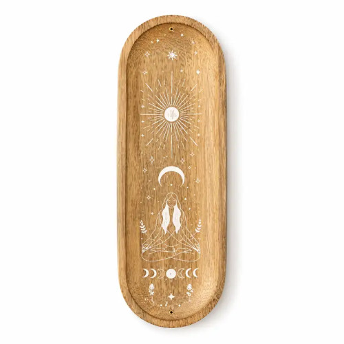 Porta Incienso Ritual Cósmico de Madera | Paz y Armonía