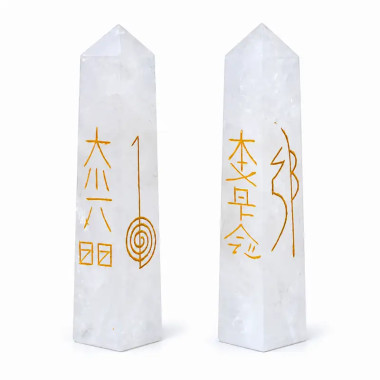Obelisco Reiki de Cristal de Roca 7,5-10 cm | MandalaBisutería