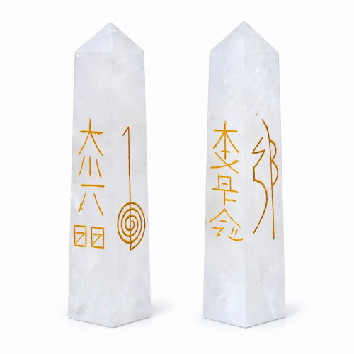 Obelisco Reiki de Cristal de Roca 7,5-10 cm | MandalaBisutería