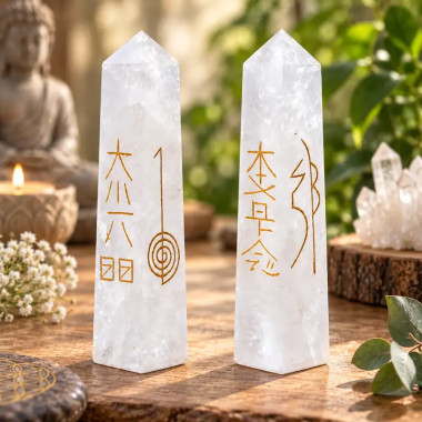 Obelisco Reiki de Cristal de Roca 7,5-10 cm | MandalaBisutería 2