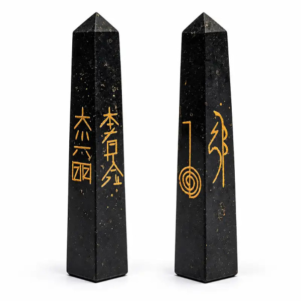 Obelisco Reiki de Turmalina Negra 7,5-10 cm | MandalaBisutería