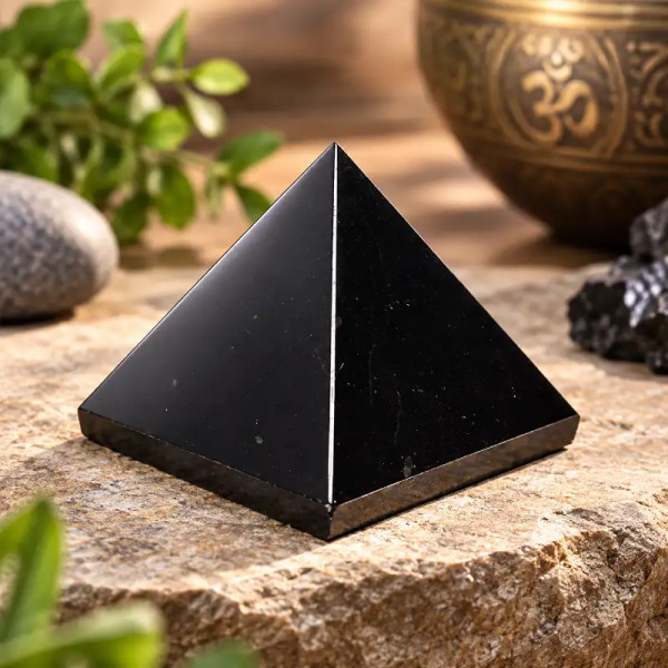 Pirámide de Shungita Natural 4,2 x 4,2 cm | MandalaBisutería