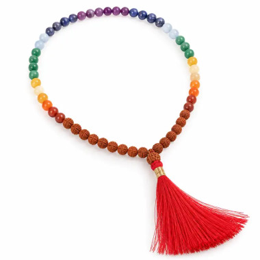 Mala de Viaje Rudraksha 54 Cuentas con Chakras | MandalaBisutería
