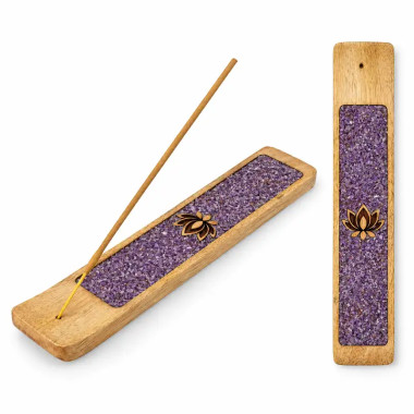 Portainciensos Loto con Amatista 25 cm | MandalaBisutería