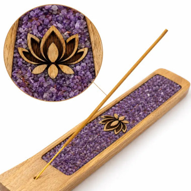 Portainciensos Loto con Amatista 25 cm | MandalaBisutería 2