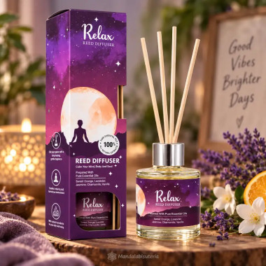 Difusor de Varillas Relax 50 ml | Naranja, Lavanda y Jazmín