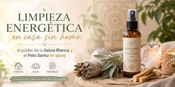 Limpieza energética en casa sin humo: el poder de la Salvia Blanca y el Palo Santo en spray para tu bienestar