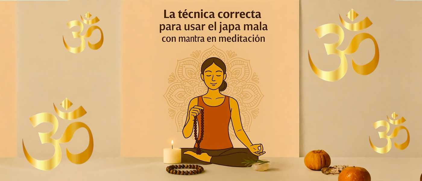 La técnica correcta para usar el japa mala con mantra en meditación