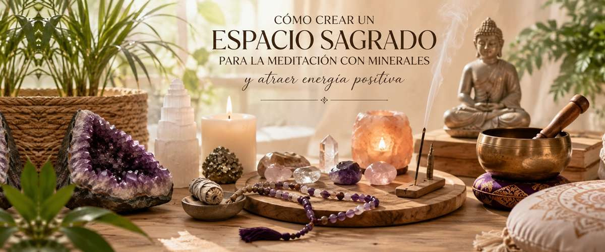 Cómo crear un espacio sagrado para la meditación con minerales y atraer energía positiva